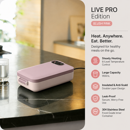 🍱 ⚡Portable Electric Lunch Box – Self-Heating, 7200mAh, 304 Stainless Steel 🔋🌡️