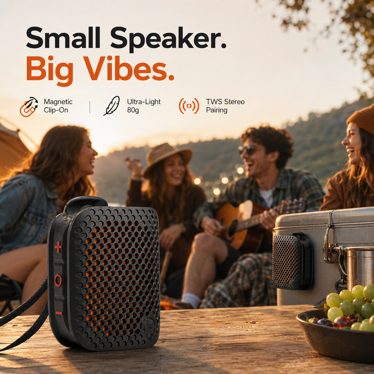 🎵 Ultra-Light Magnetic Clip-On Bluetooth Speaker