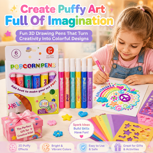 🔥HOT SALE 50% OFF🎁 Magic Puffy Pens for Kids – ✨3D Creative Drawing Art Set