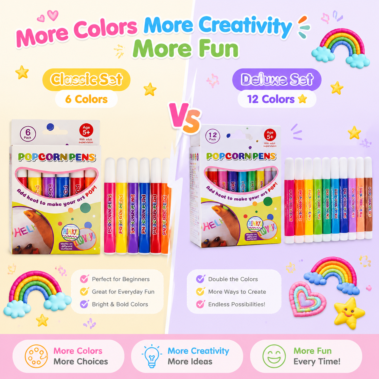 🔥HOT SALE 50% OFF🎁 Magic Puffy Pens for Kids – ✨3D Creative Drawing Art Set