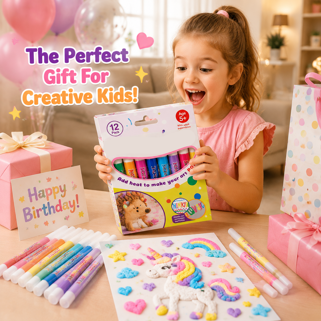 🔥HOT SALE 50% OFF🎁 Magic Puffy Pens for Kids – ✨3D Creative Drawing Art Set