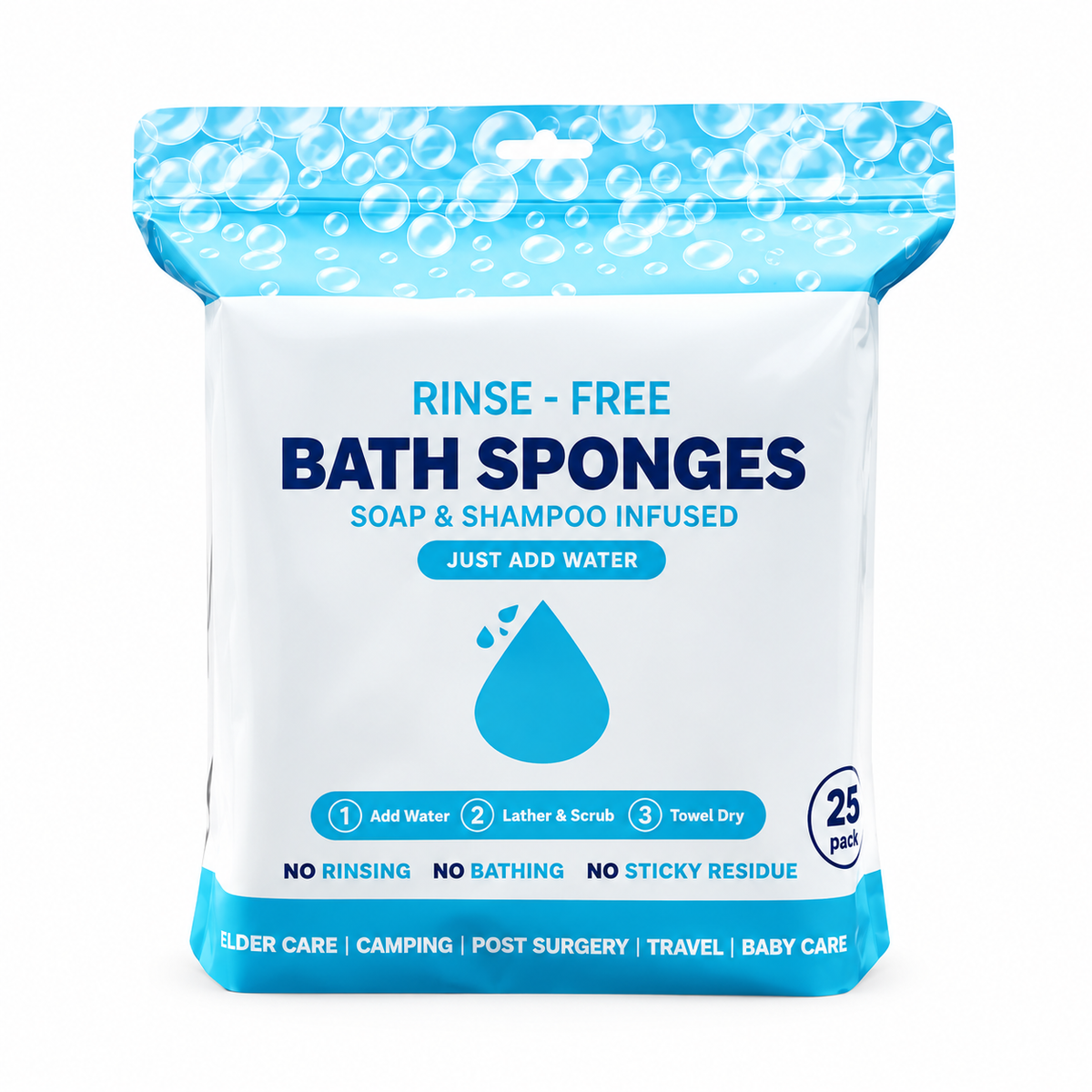 ⚡ 50K+ Sold! Rinse-Free Bathing Wipes – Water-Activated Body Cleansing Wipes🧼
