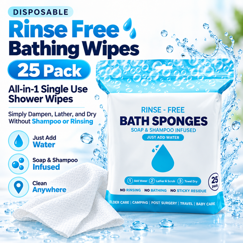 ⚡ 50K+ Sold! Rinse-Free Bathing Wipes – Water-Activated Body Cleansing Wipes🧼