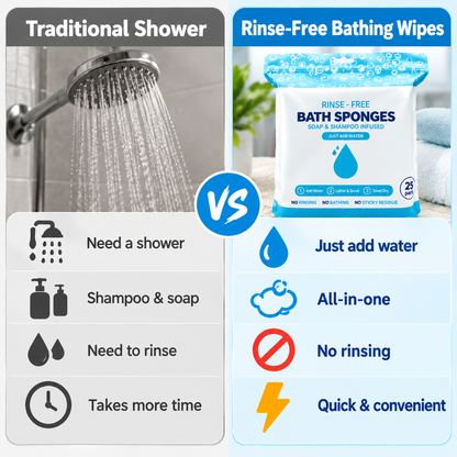 ⚡ 50K+ Sold! Rinse-Free Bathing Wipes – Water-Activated Body Cleansing Wipes🧼