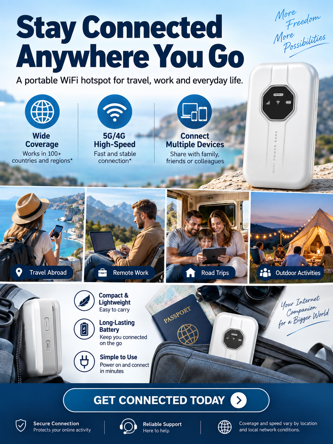 [Global Coverage, Free for Life] Boundless Portable Wi-Fi🛑Buy it ONCE, surf for FREE forever!