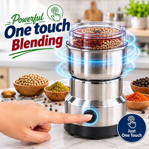 ✨Mini Stainless Steel Spice Coffee Grinder, One Touch Multi-Function Dry Grain Powder Mill