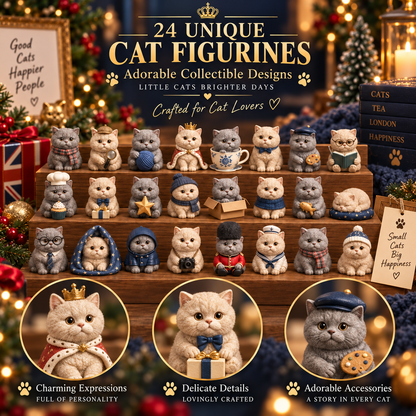 🎄✨CHRISTMAS KICKOFF 49%OFF - 2026 Days of BritishShorthair Blind Box -24-Day Festive Countdown,British Shorthair ThemedCollectible MiniaturesBlind Box - Gift For CatLovers
