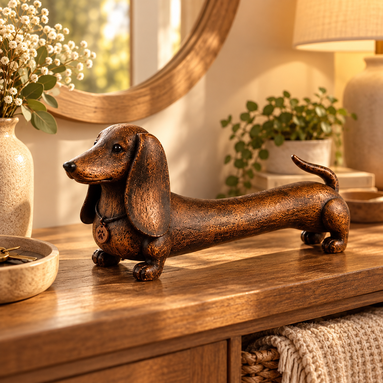 🐶✨Handcrafted Wooden Dachshund Figurine