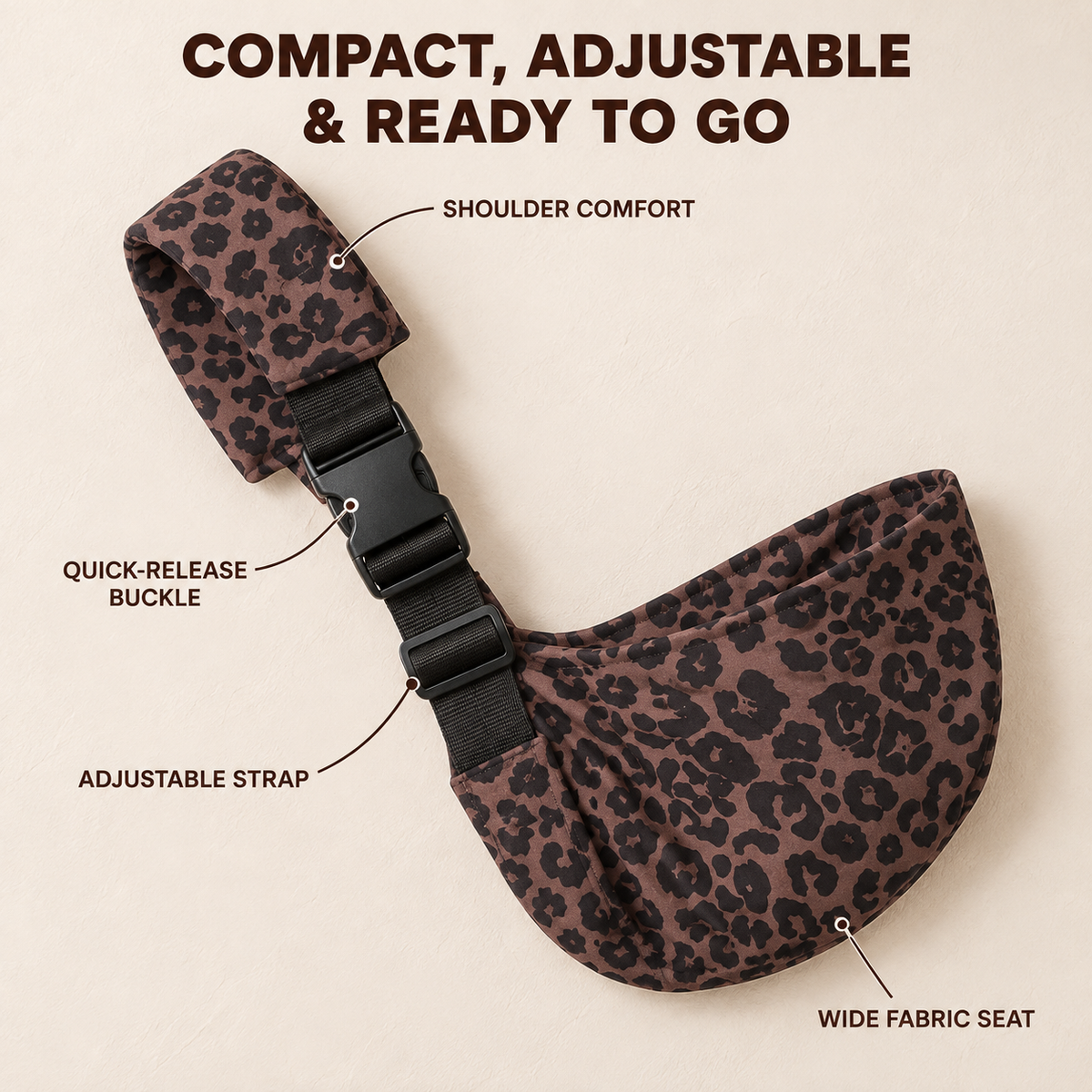 👶 “Carry Me” Toddler Hip Carrier – Quick, Compact Support for Tired Little Legs