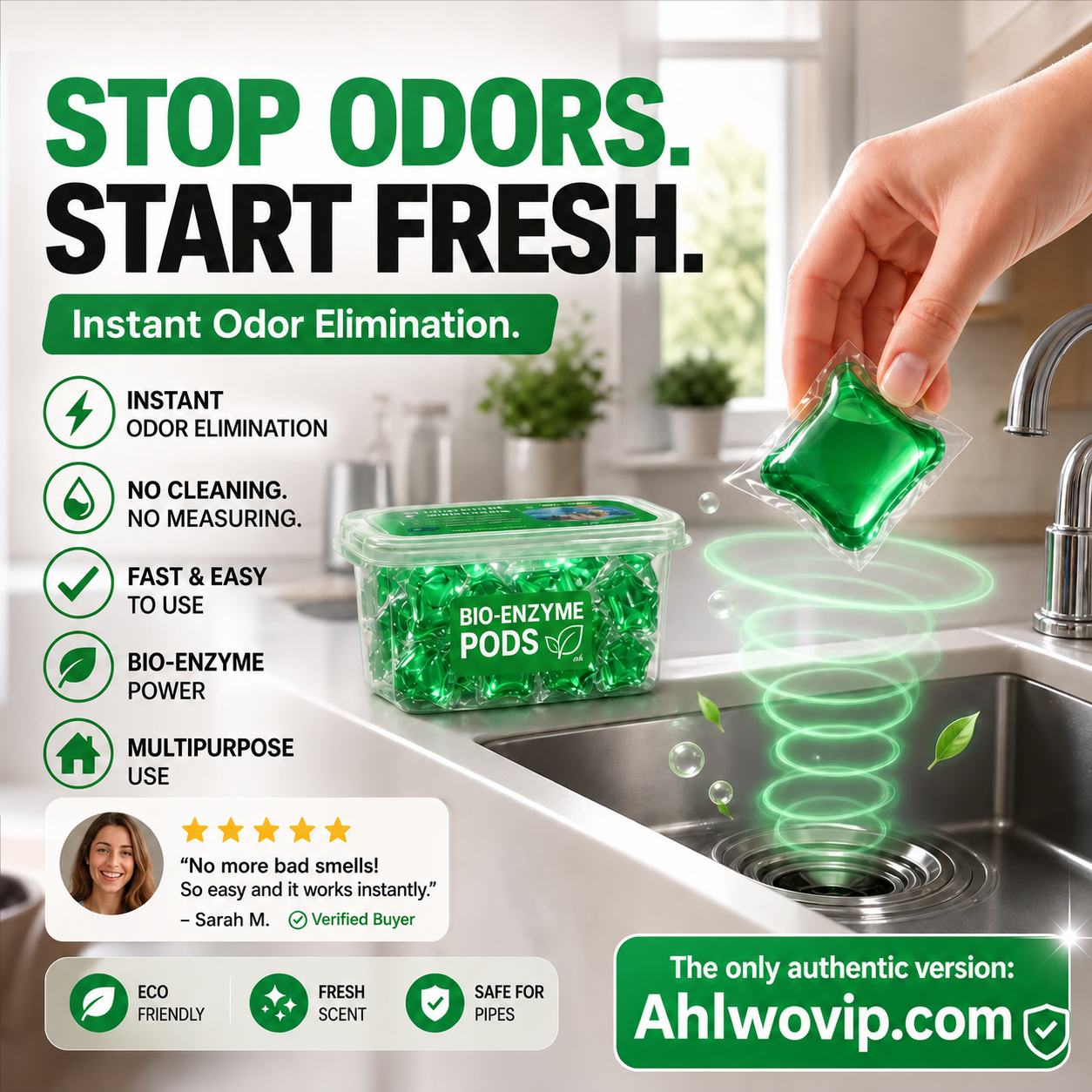 🥳2026 HOT SALE🥳💞50K+ SOLD!🏠💧 50% OFF! Drain Deodorizer Pods – Bio-Enzyme Formula🚰✅