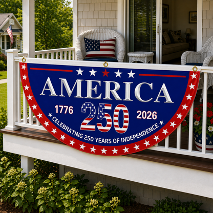🎇 1776-2026 USA 250th Patriotic Outdoor Half Round Banner 🎊