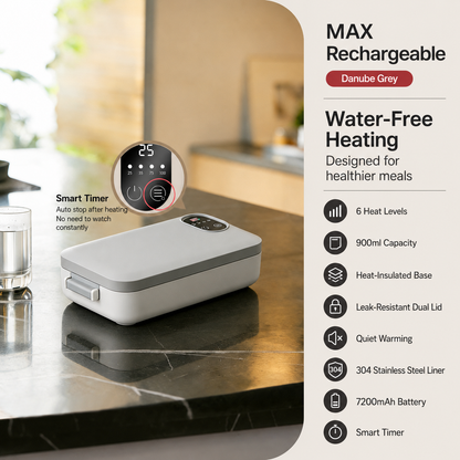 🍱 ⚡Portable Electric Lunch Box – Self-Heating, 7200mAh, 304 Stainless Steel 🔋🌡️