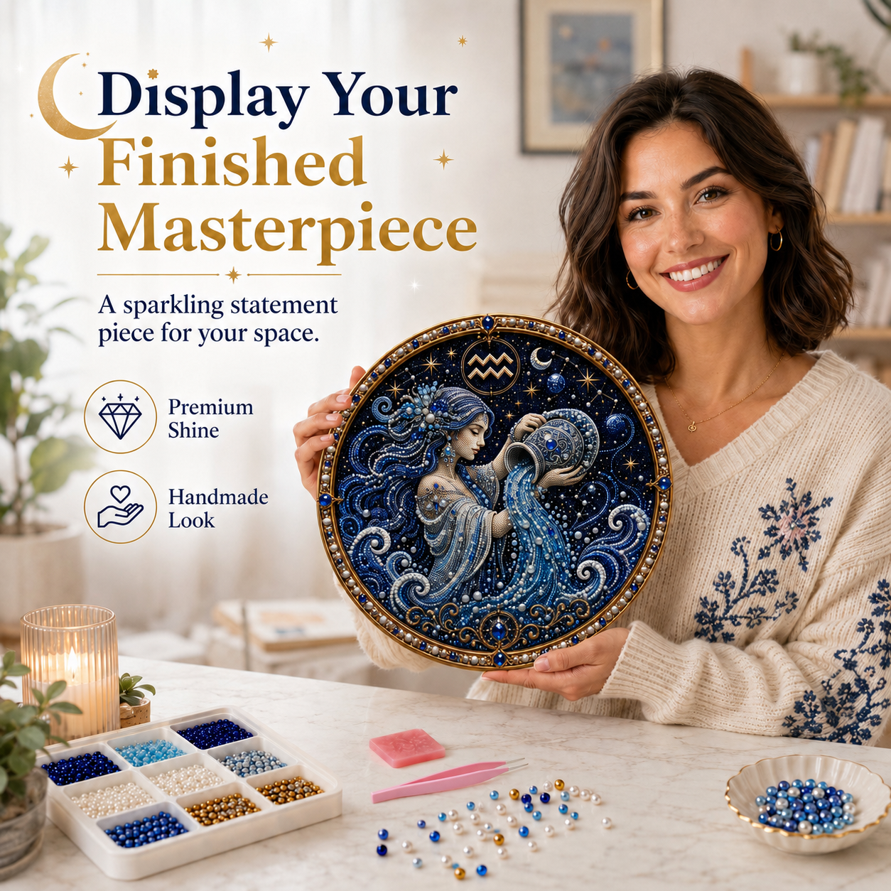 🔥 Last Day 49% OFF - 💎 12 Zodiac Signs Pearl Art Kit ♈💫 Bring Every Zodiac Sign to Life with Pearls