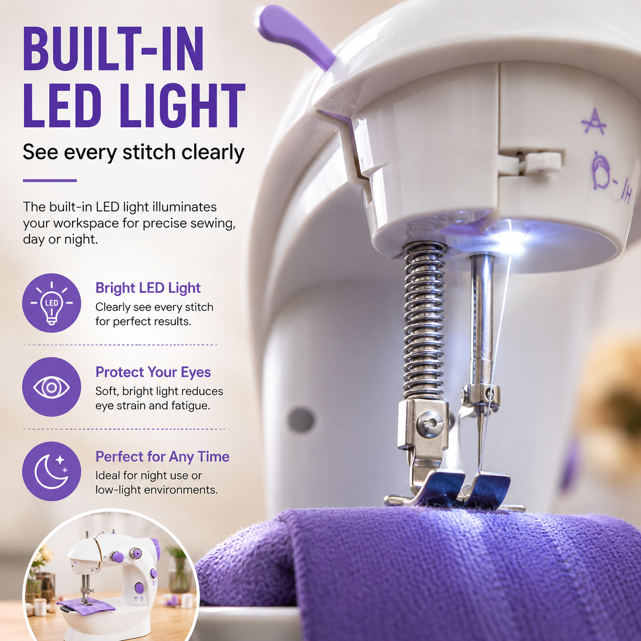 🧵 Mini Electric Sewing Machine – Compact Household Repair & Craft Tool ✨