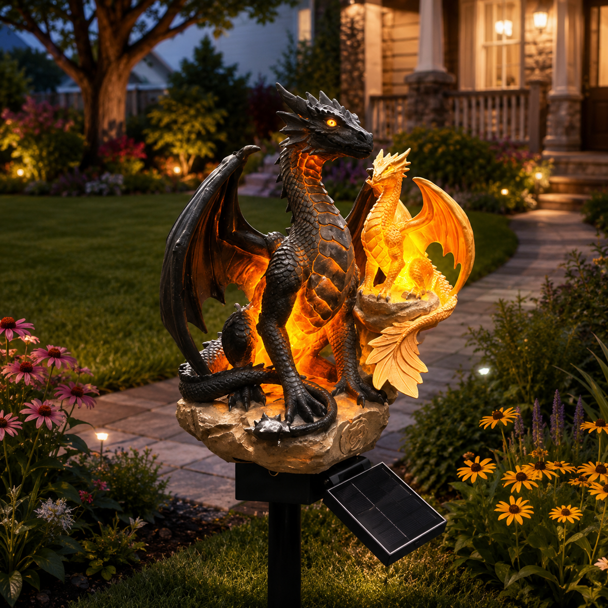 💜 Amethyst Crystal Dragon – Solar Dragon Crystal Garden Light✨️