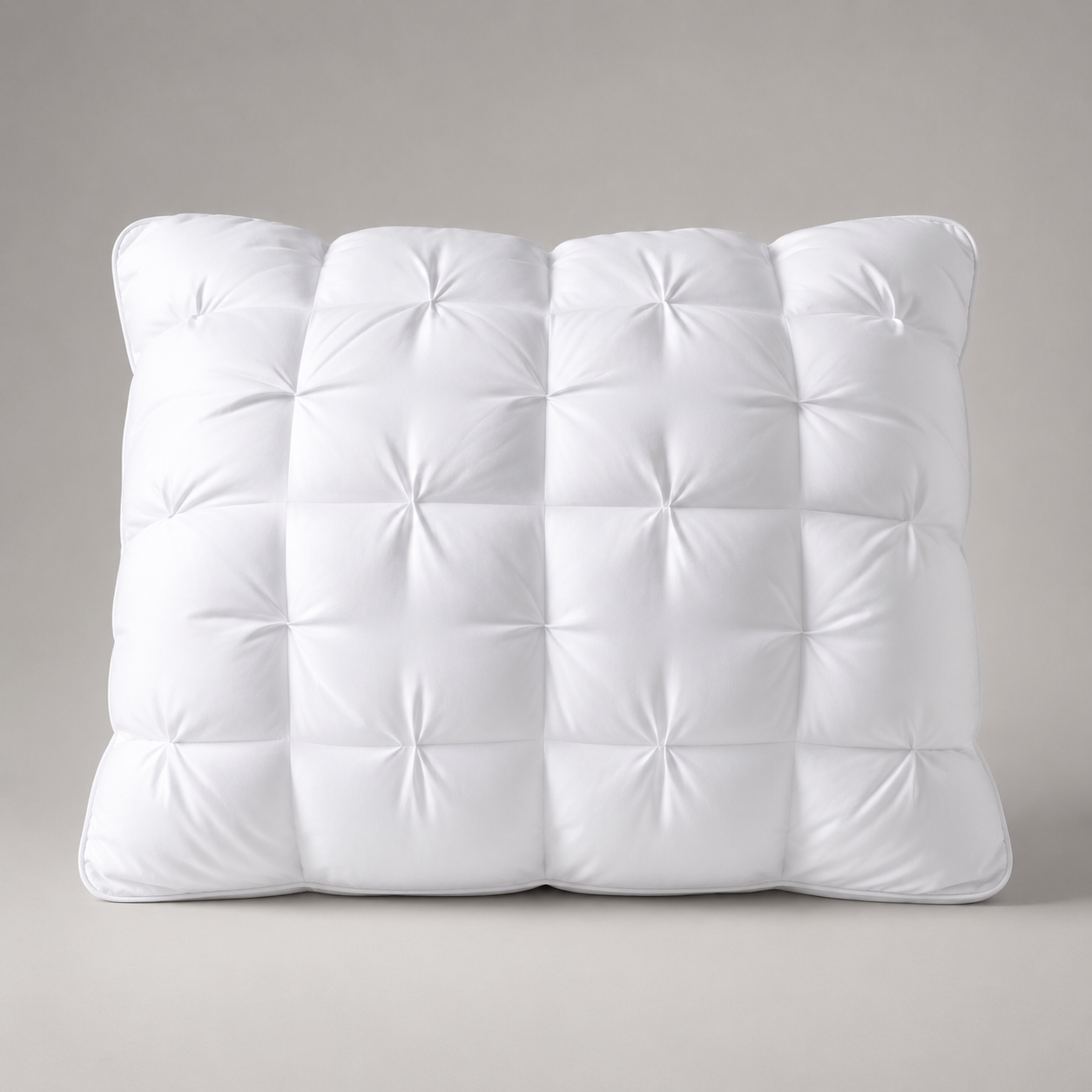 Tufted Neck Support Pillow | Cooling Breathable & Fluffy, No-Flat Fill for All Sleep Positions
