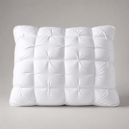 Tufted Neck Support Pillow | Cooling Breathable & Fluffy, No-Flat Fill for All Sleep Positions