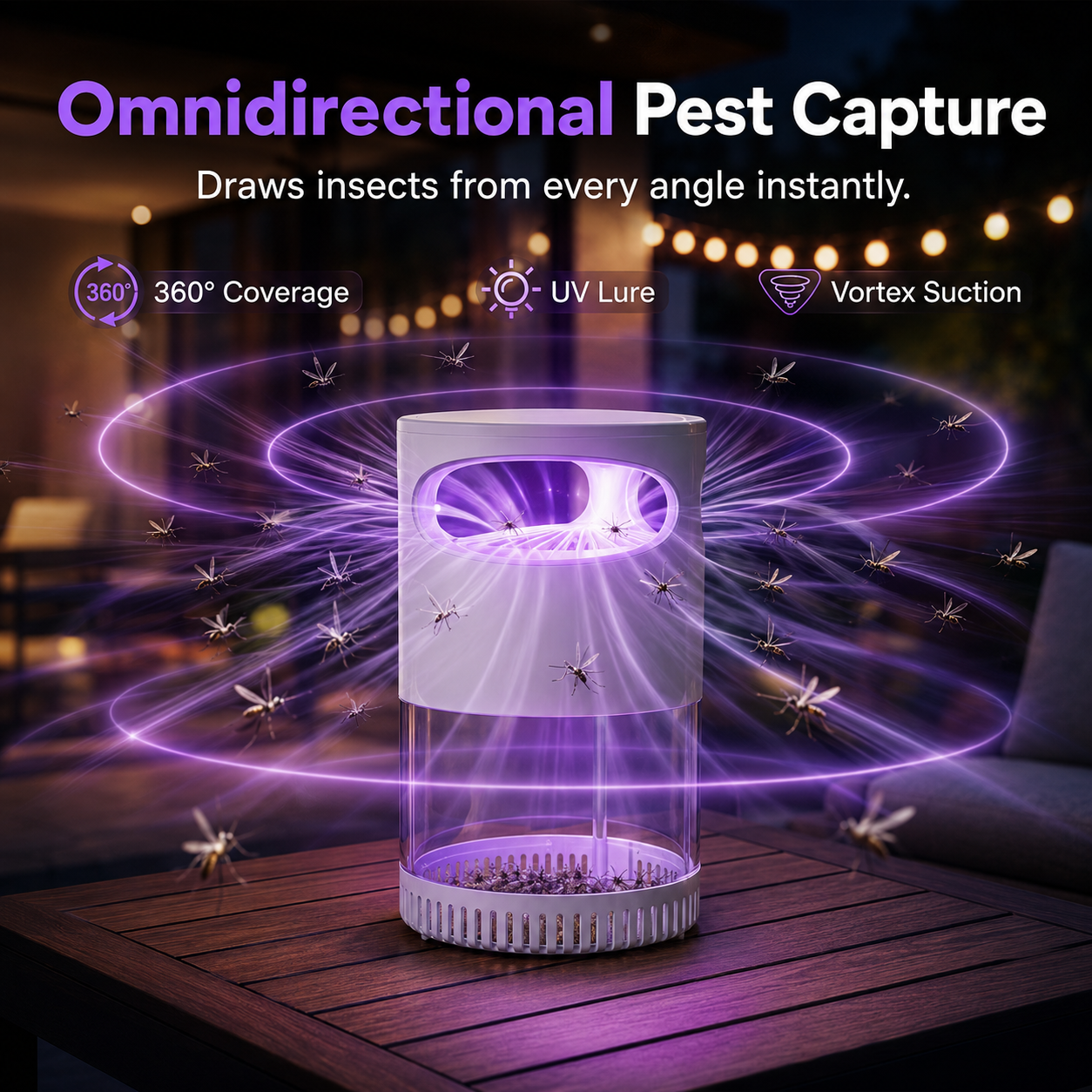 🚫No More Mosquito At Night🌙Quiet UV Mosquito Trap – Chemical-Free & Safe for Kids & Pets🦟