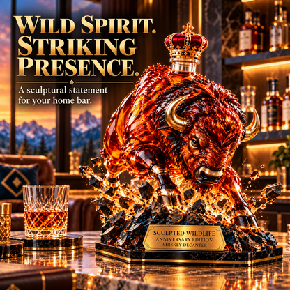 🦬🥃 American Bison Whiskey Decanter – Sculpted Wildlife Collector’s Edition