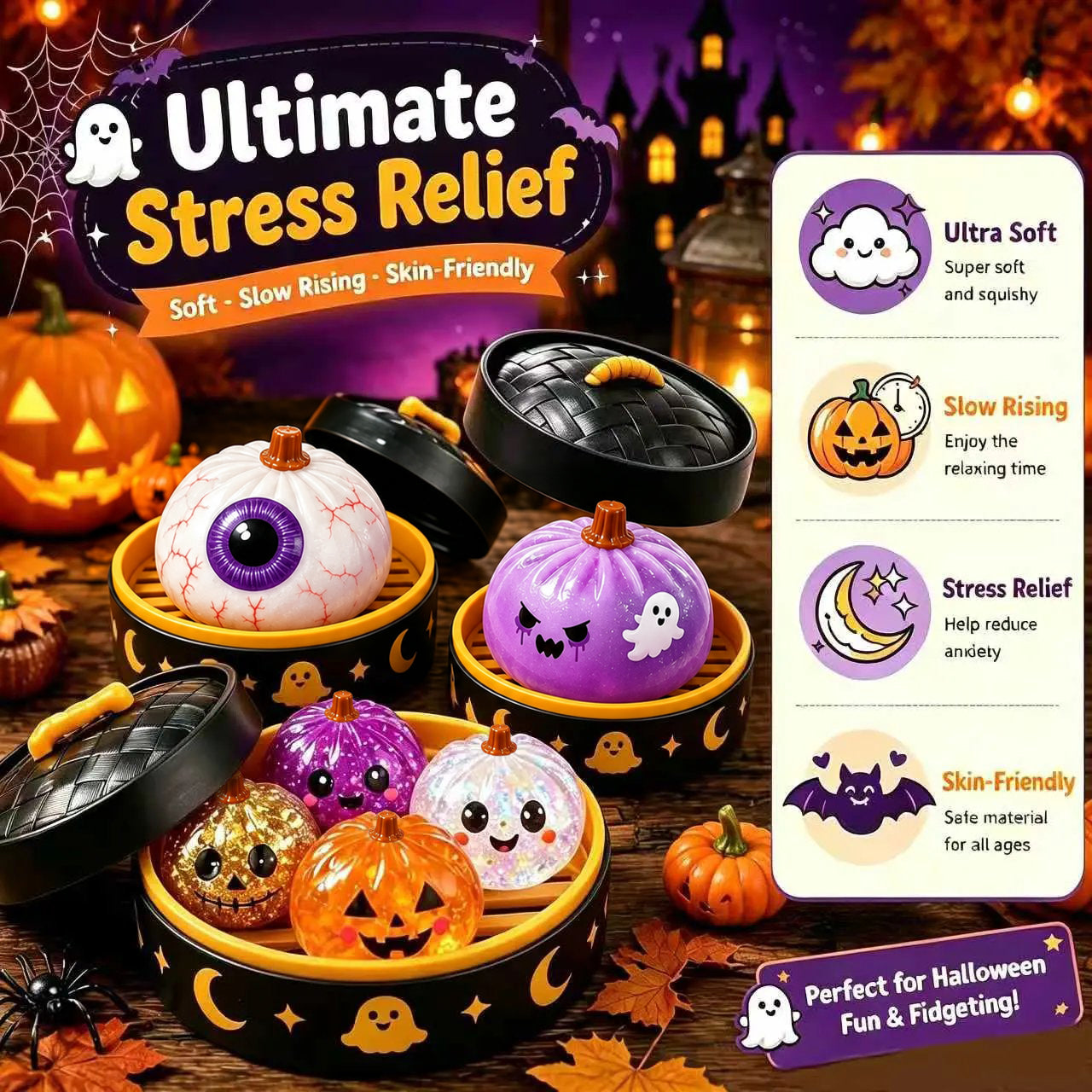 🎃🎃🎃👻 Last Day 50% OFF – Cute Halloween Ghost Squishy 👻 | Your New Little Spooky Buddy🖐️