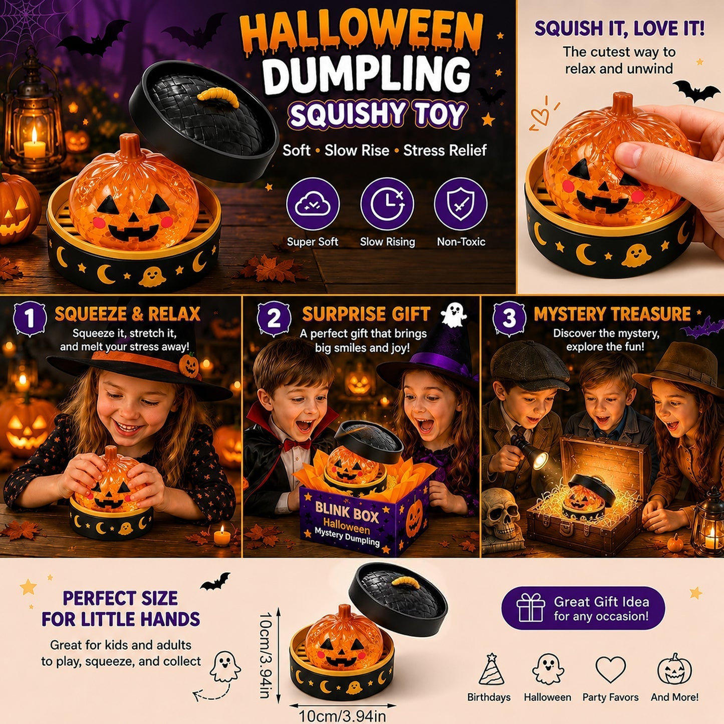 🎃🎃🎃👻 Last Day 50% OFF – Cute Halloween Ghost Squishy 👻 | Your New Little Spooky Buddy🖐️