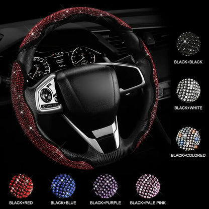 🔥 50% OFF Today | 3-Piece Bling Leopard Steering Wheel Cover Set