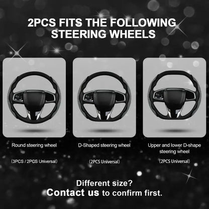 🔥 50% OFF Today | 3-Piece Bling Leopard Steering Wheel Cover Set