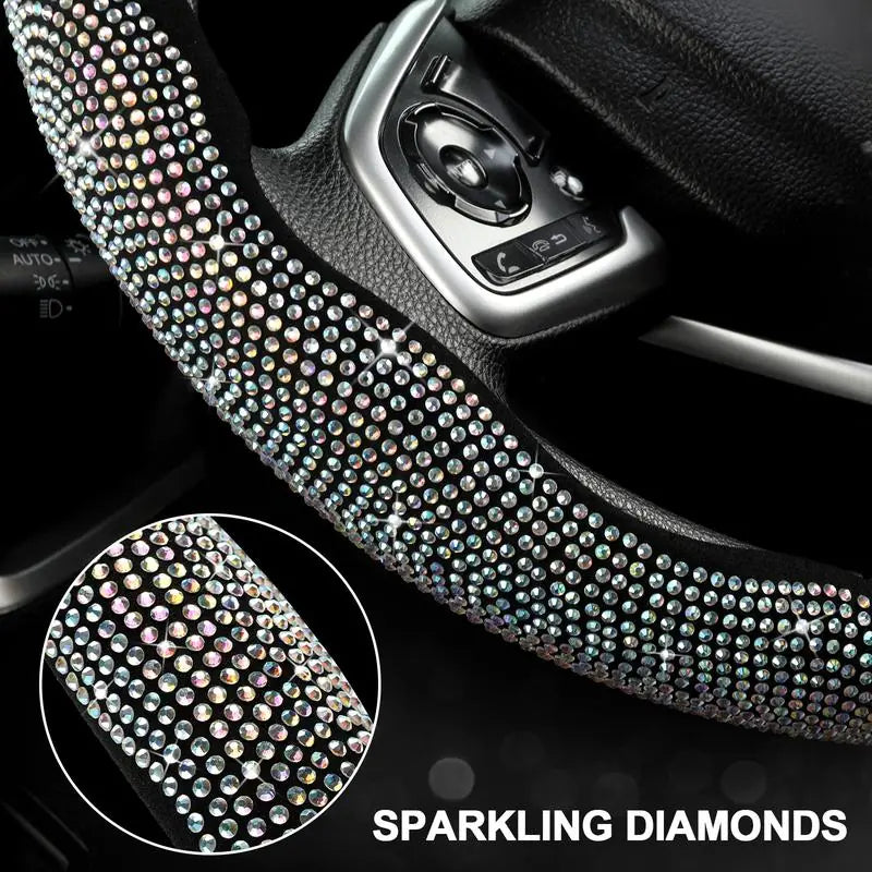🔥 50% OFF Today | 3-Piece Bling Leopard Steering Wheel Cover Set