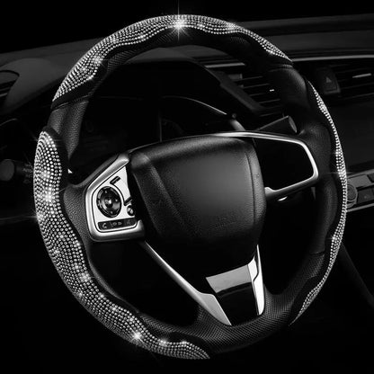 🔥 50% OFF Today | 3-Piece Bling Leopard Steering Wheel Cover Set