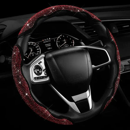 🔥 50% OFF Today | 3-Piece Bling Leopard Steering Wheel Cover Set