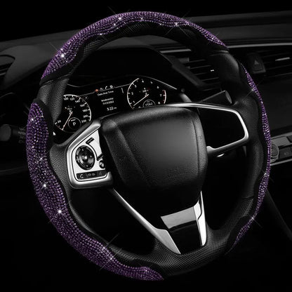 🔥 50% OFF Today | 3-Piece Bling Leopard Steering Wheel Cover Set