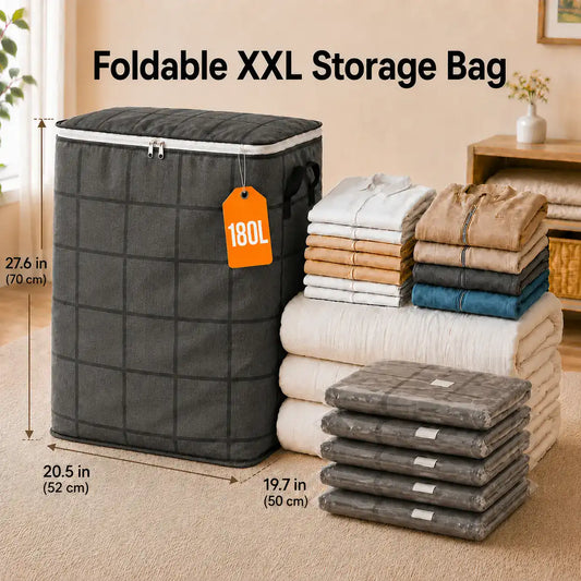 🔥 LIMITED-TIME 50% OFF –180L Foldable XXL Storage Bag for Clothes & Bedding