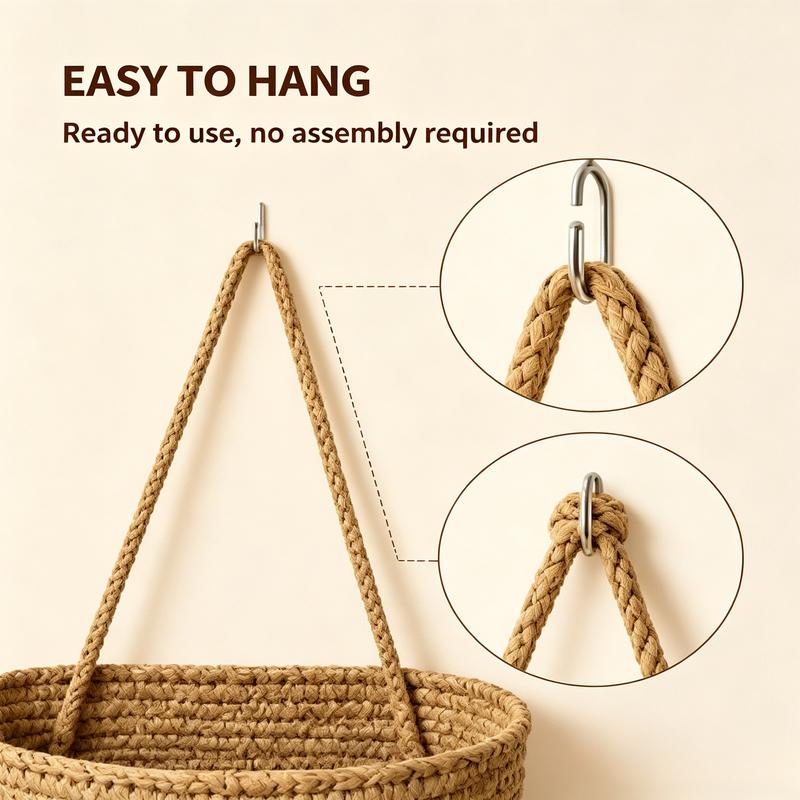 🧺3-Tier Woven Hanging Basket Organizer – Space-Saving Wall Storage for Any Room