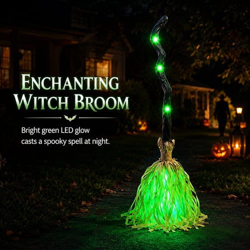 👻Limited Time 49% OFF🔥Animated Moving Witch Broom🌟Light‑Sound‑Motion