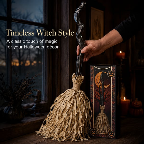 👻Limited Time 49% OFF🔥Animated Moving Witch Broom🌟Light‑Sound‑Motion