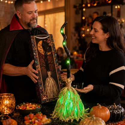 👻Limited Time 49% OFF🔥Animated Moving Witch Broom🌟Light‑Sound‑Motion