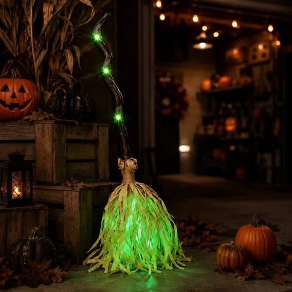 👻Limited Time 49% OFF🔥Animated Moving Witch Broom🌟Light‑Sound‑Motion
