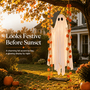 ⏳Limited Offer⏰- Halloween Outdoor 3.7FT Pre-Assembled Swing Ghost with Remote Lights Spooky Hanging Ghosts for Porch Yard Tree Party