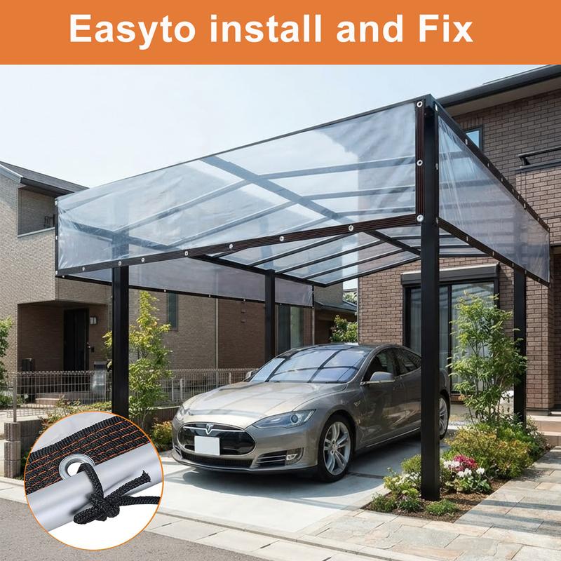🏠50% OFF TODAY ONLY – 10×13 FT Clear Waterproof PE Tarp with Reinforced Edges & Metal Grommets