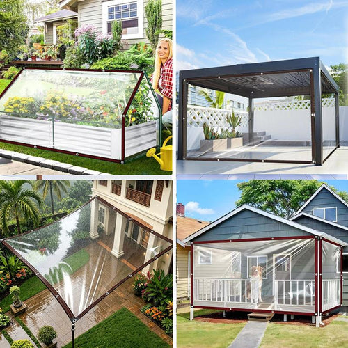 🏠50% OFF TODAY ONLY – 10×13 FT Clear Waterproof PE Tarp with Reinforced Edges & Metal Grommets