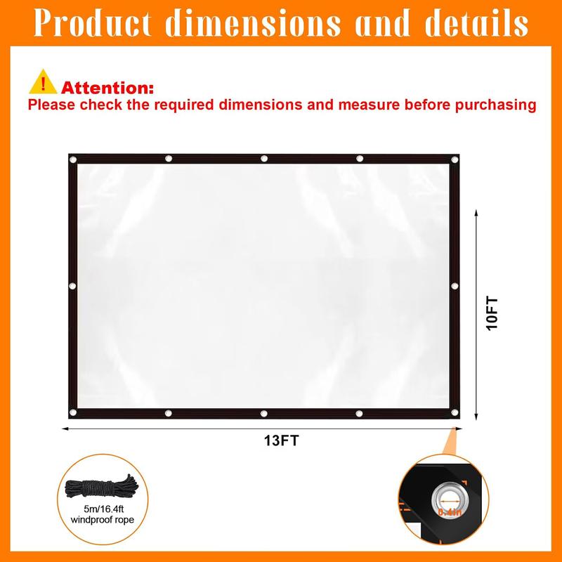 🏠50% OFF TODAY ONLY – 10×13 FT Clear Waterproof PE Tarp with Reinforced Edges & Metal Grommets