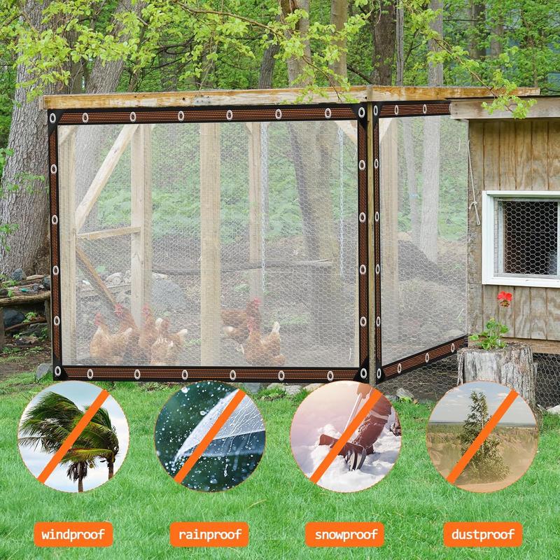 🏠50% OFF TODAY ONLY – 10×13 FT Clear Waterproof PE Tarp with Reinforced Edges & Metal Grommets