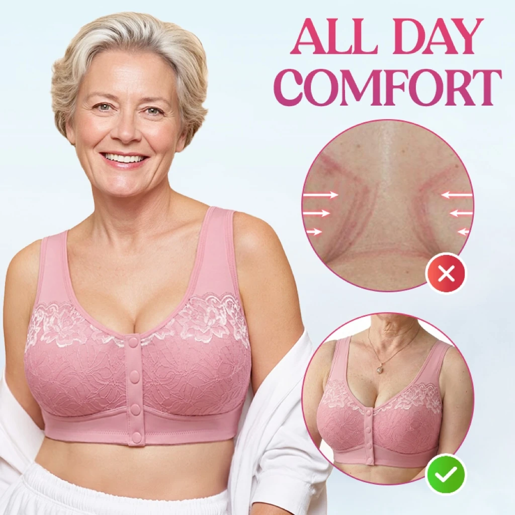 Front Closure Breathable Cotton Lifting Bra for Seniors