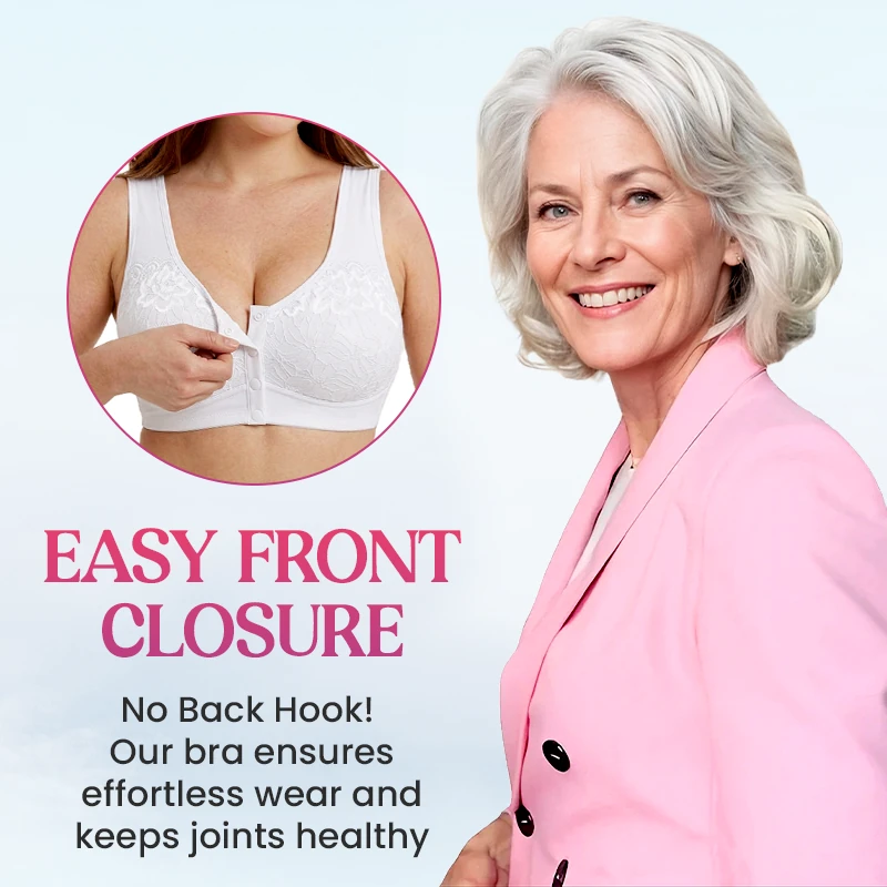 Front Closure Breathable Cotton Lifting Bra for Seniors