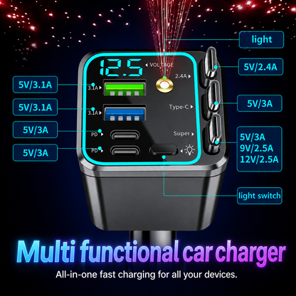Starry Ambient Light 7-in-1 Fast Car Charger