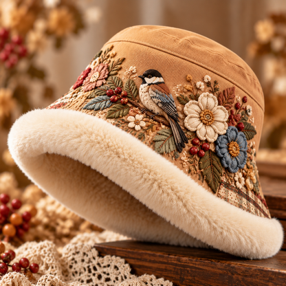 🌸 Women’s Cozy Plush-Lined Winter Bucket Hat – Floral & Animal Designs