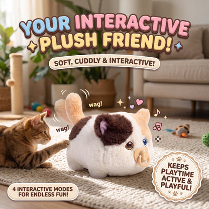 🐱 Interactive Plush Fluffy Kitten Toy with Voice Repeating & Magnetic Pacifier 💗