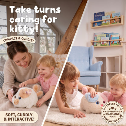 🐱 Interactive Plush Fluffy Kitten Toy with Voice Repeating & Magnetic Pacifier 💗