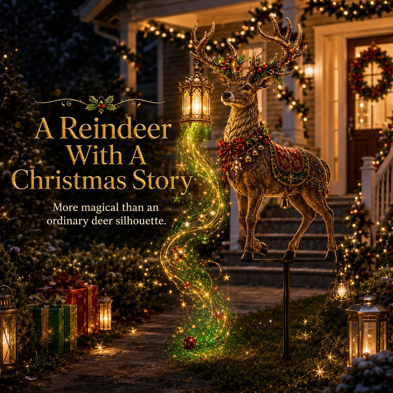 🔥Last day with huge discounts!✨ Light-Up Christmas Reindeer Yard Stake 🦌