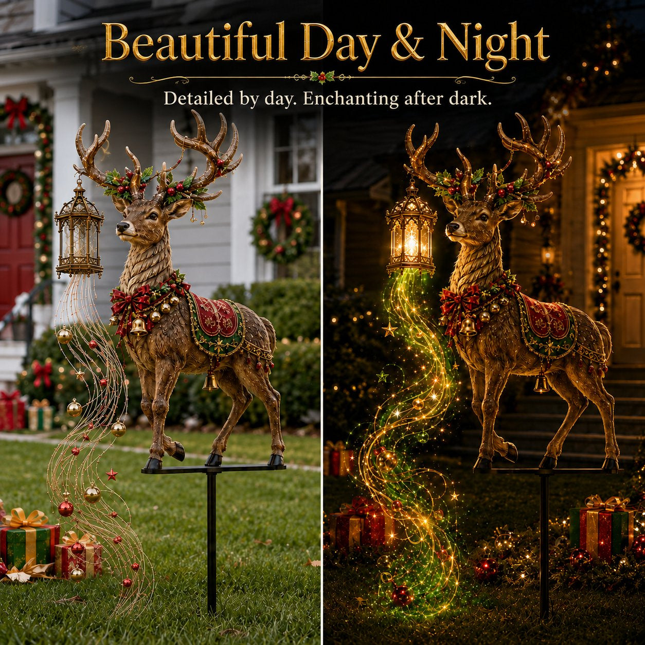 🔥Last day with huge discounts!✨ Light-Up Christmas Reindeer Yard Stake 🦌